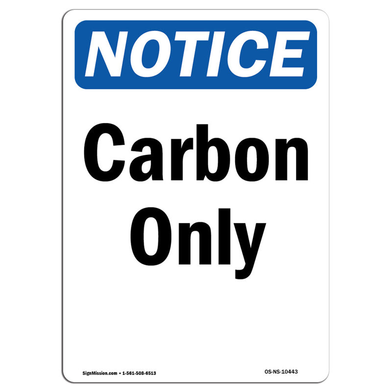 Carbon Only Aluminum Sign 18 x 24
