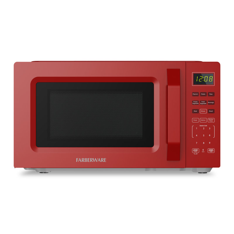 Farberware 700-watt Compact Countertop Microwave Oven – 0.7 Cu. Ft., Red