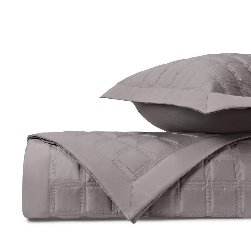 Athens 100% Cotton Sateen Coverlet, Chrome, King Coverlet