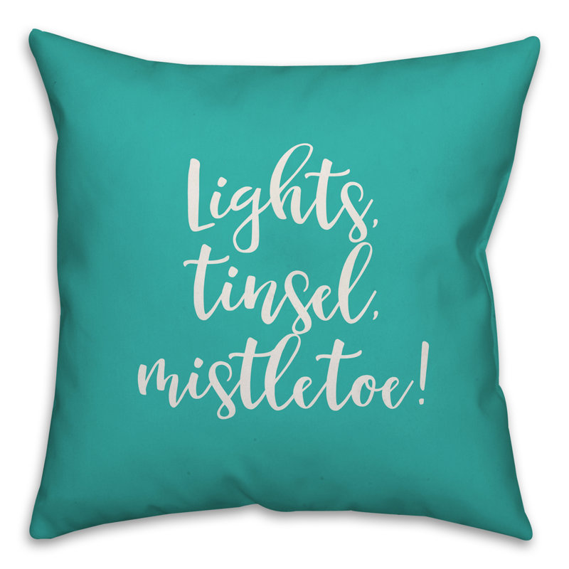  Coussin décoratif Lights, Tinsel, Mistletoe, Bleu sarcelle, Housse de coussin