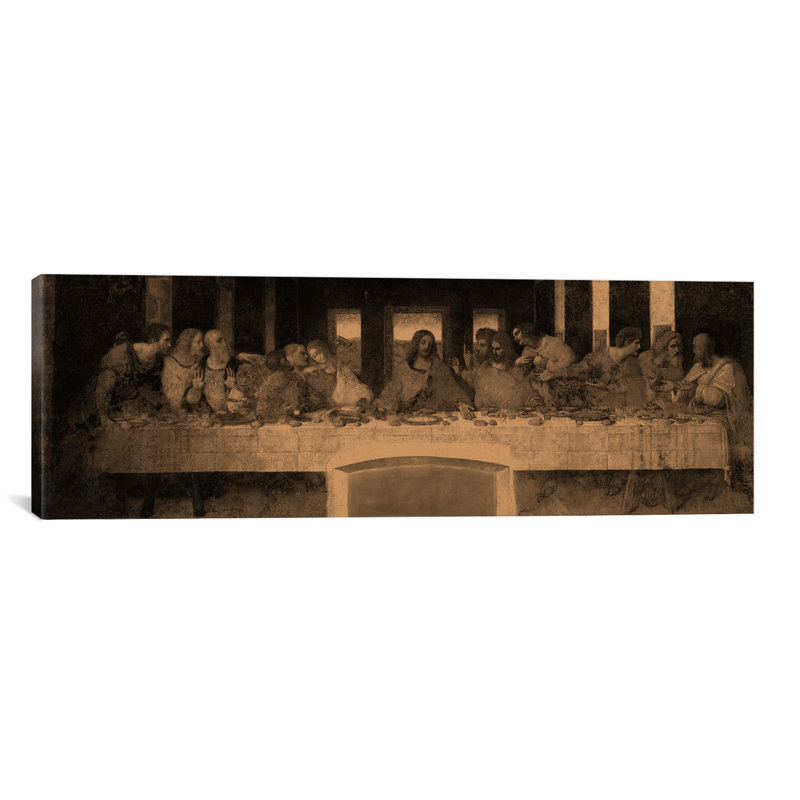 « the last supper iv » par leonardo da vinci, reproduction d’art sur toile tendue, H 16 po x l 48 po x P 0,75 po
