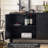 Simple Retro Carving Black Accent Cabinet