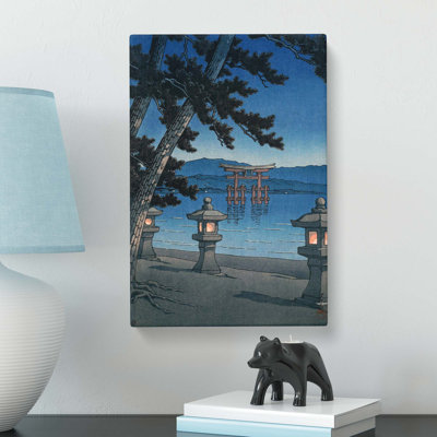 Moonlit Miyajima by Hasui Kawase - Wrapped Canvas Painting