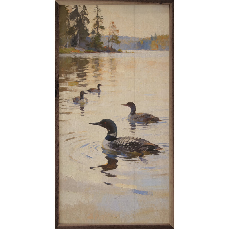 Lake Loons At Daybreak, 16" H x 8" W