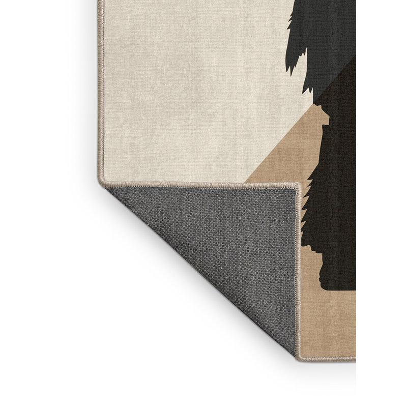 Soft Plush Dupras Cheyenne Scout Minimalist Area Rug in Beige – Beige Binding, 6x9
