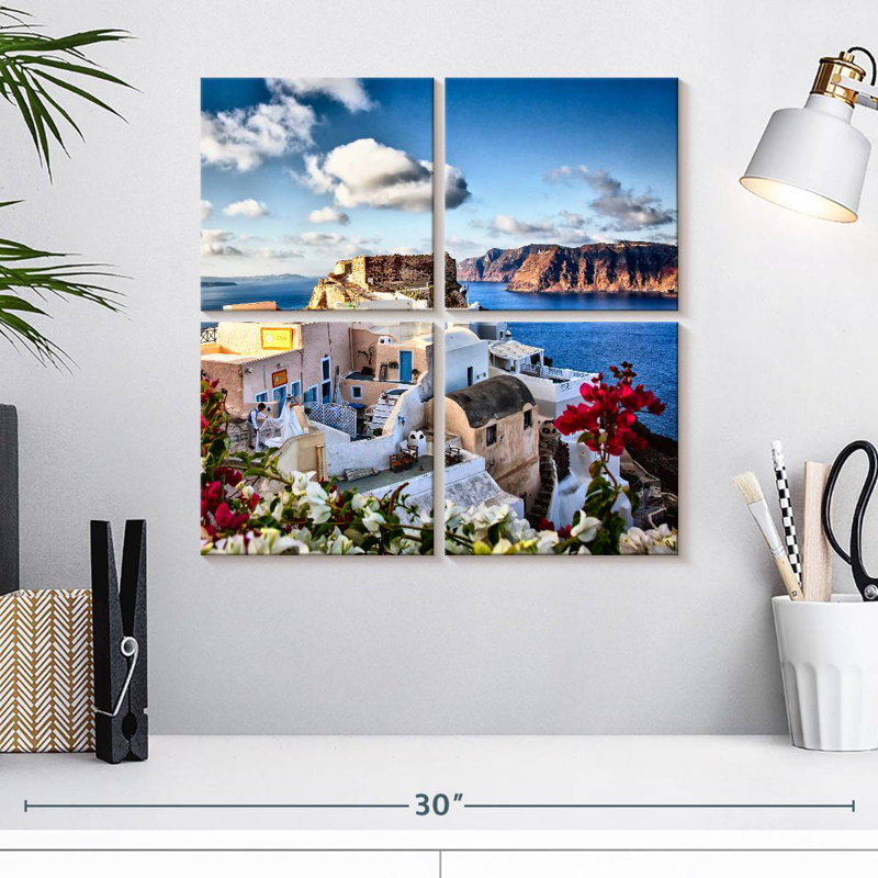 La ville d'Oia Santorini I, H 18 po x l 18 po