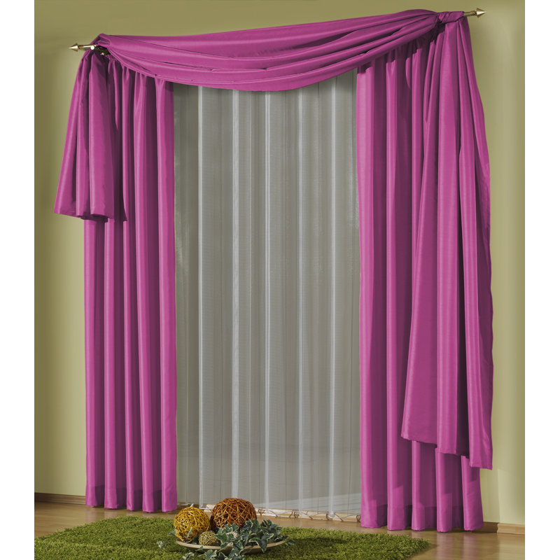 Farsund Semi Sheer Single Panel, 135cm H x 300cm W, Pink