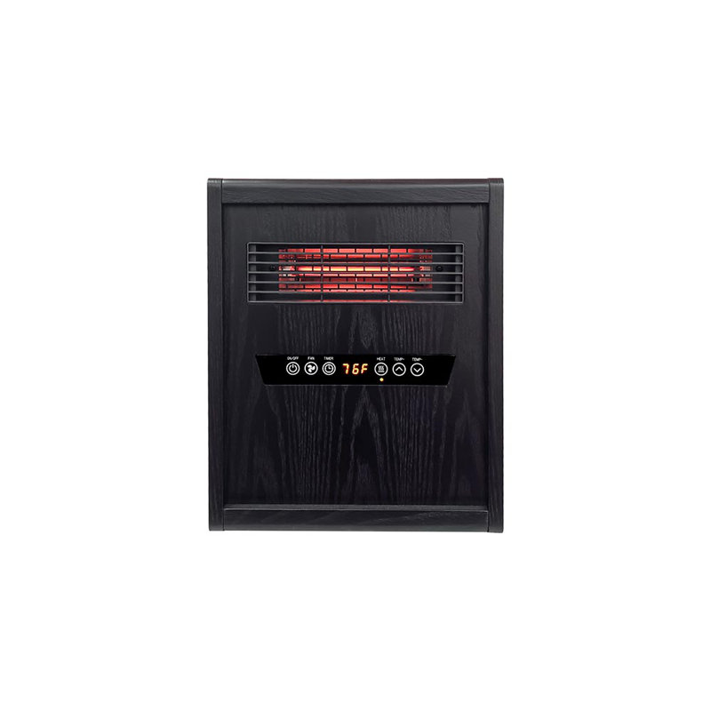 Modern Ember Portable Rolling Infrared Space Heater with LED Touchscreen w/ Remote, Light Oak Wood, Black Oak Wood