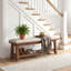 Upholstered Foam Bench with Shelves