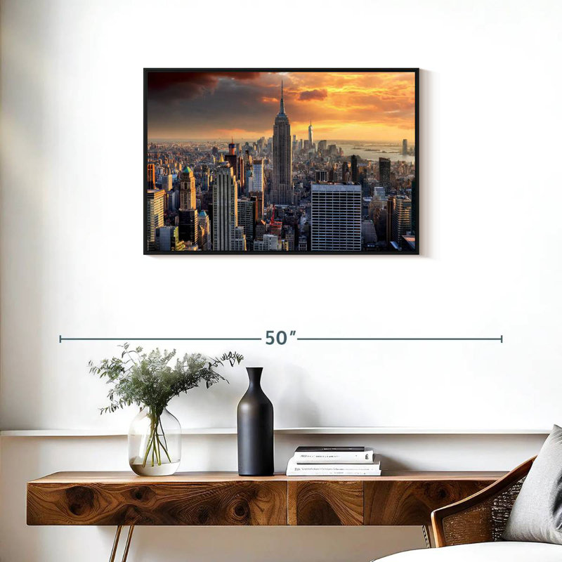 New York City High Rises, Floating Frame Black, 31" X 21"