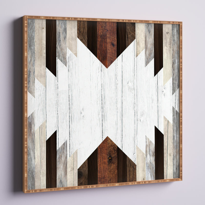 «Geo Wood 2 - Reproduction d'art graphique encadrée sur bois, H 20" x l 20" x P 1"