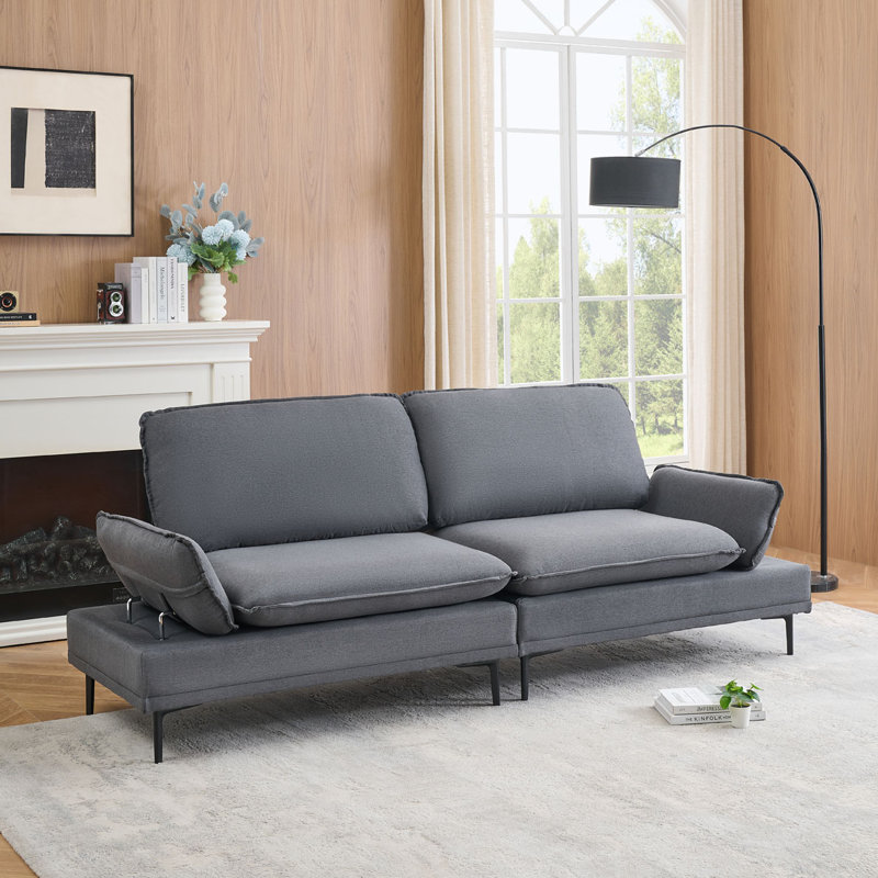 Canapé 90,55 po, Mélange de polyester gris foncé