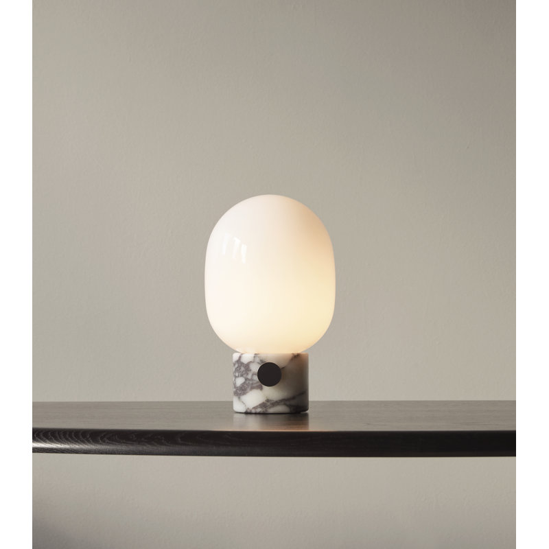 JWDA LED Table Lamp, Calacatta Viola Marble, 12.6" H x 7.5" W