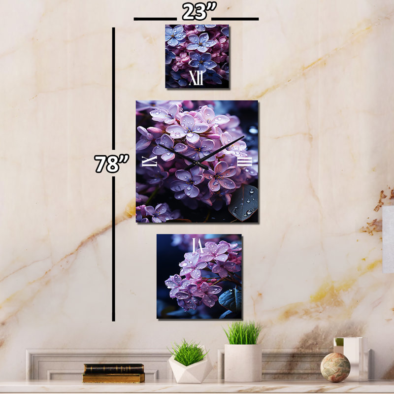 Horloge murale traditionnelle lilas Moonmit Whisper