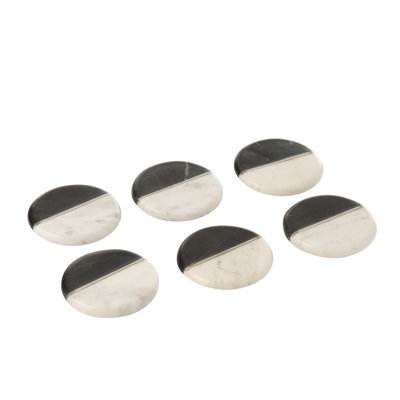Stoneware Agate Ceramic Jute Leather Crystal Circle Round 6 Piece Coaster Set