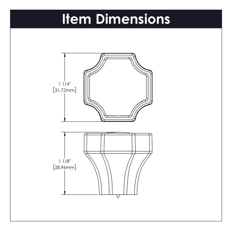 Monarch Collection Knob - 1-1/4" x 1-1/4 " Cabinet Knob - Transitional Hardware for Drawers & Cabinets, Satin Nickel