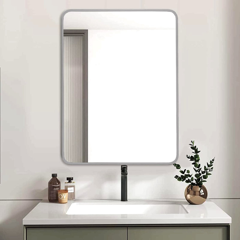 Miroir de salle de bain 24x32 ", Argent argent, 32 po x 24 po