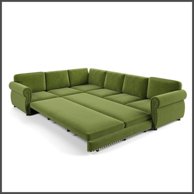 88.2"L-Shaped Sofa Couch with Pull-Out Bed