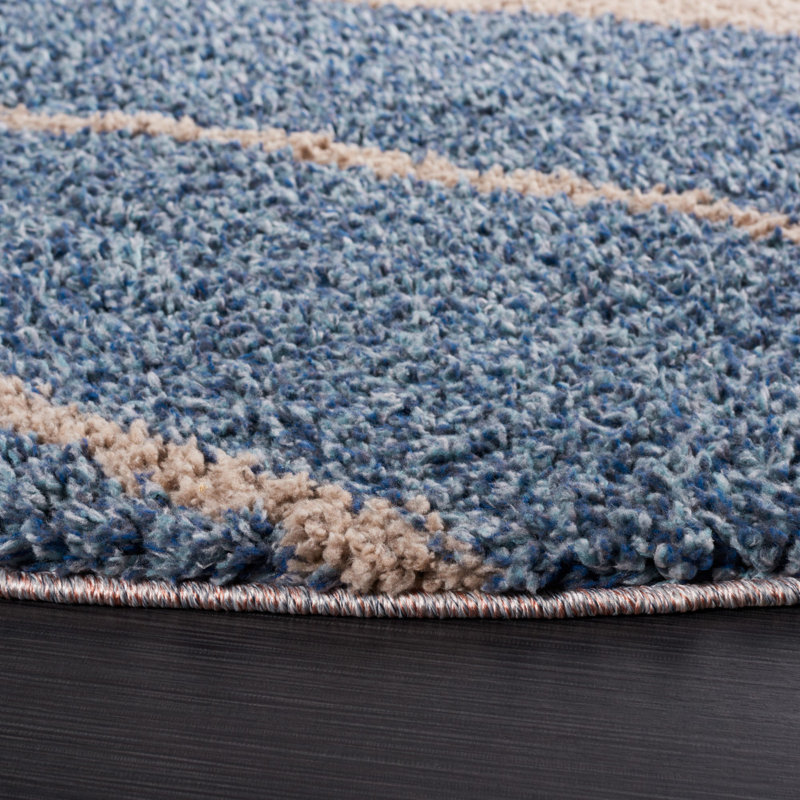 Cathyrn Shag Performance Abstract Rug, Round 6'7"