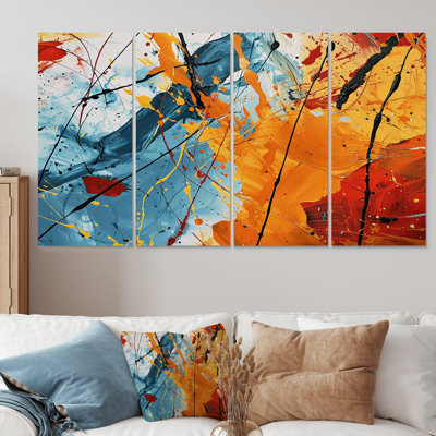 Corderro - Art mural abstrait, toile 4 pièces
