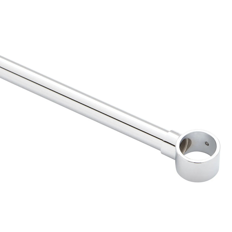 60" Brass Oval Shower Rod Enclosure with Ceiling Supports, Chrome