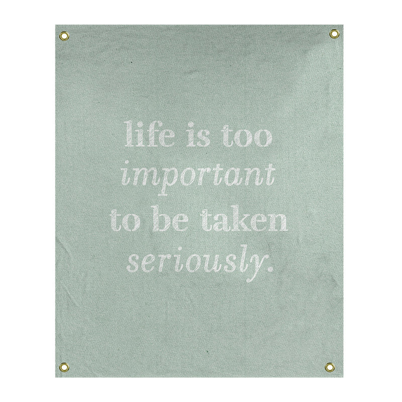 Tapisserie de levity et citation en polyester, H 36 po x l 26 po, Vert / blanc