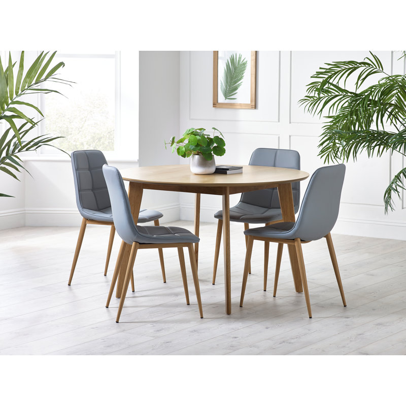 Candleick Upholstered Dining Chair, Grey, Natural