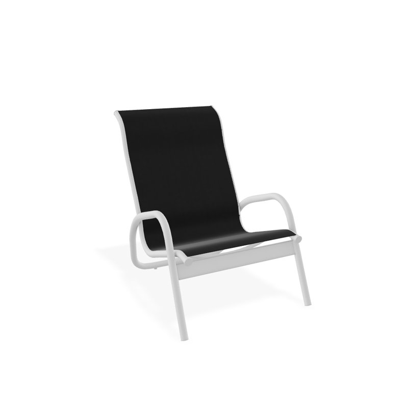 Beach Chair, Black 5D Sunbrella®, Textured White