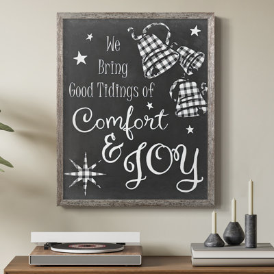 Comfort and Joy, reproduction encadrée - bois massif