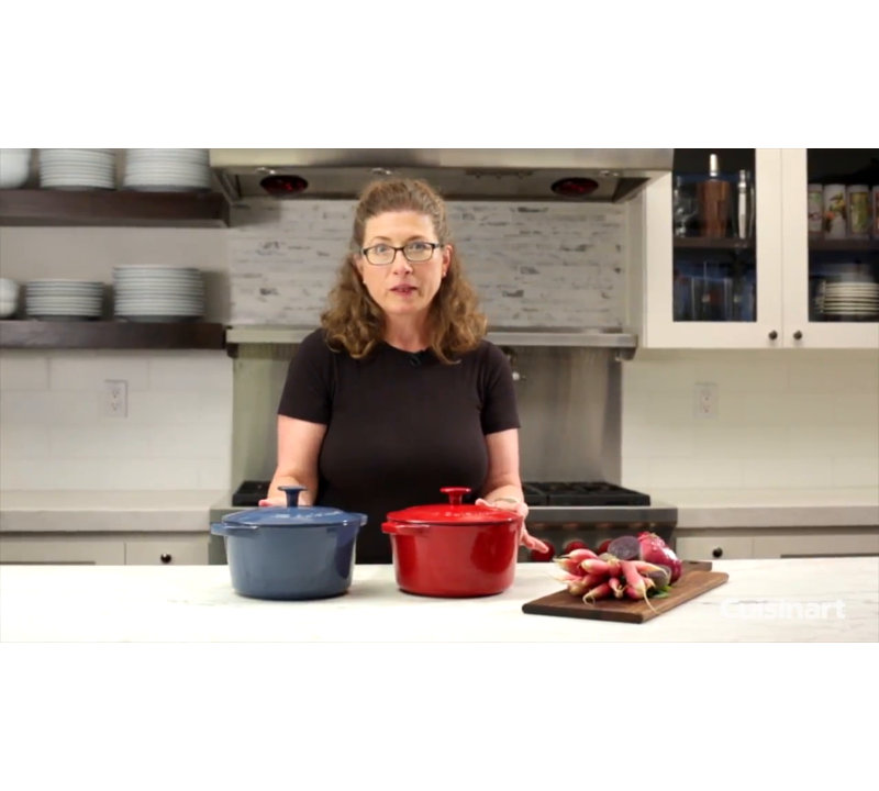 Cardinal Red Enameled Cast Iron 5 Qt. Round Dutch Oven