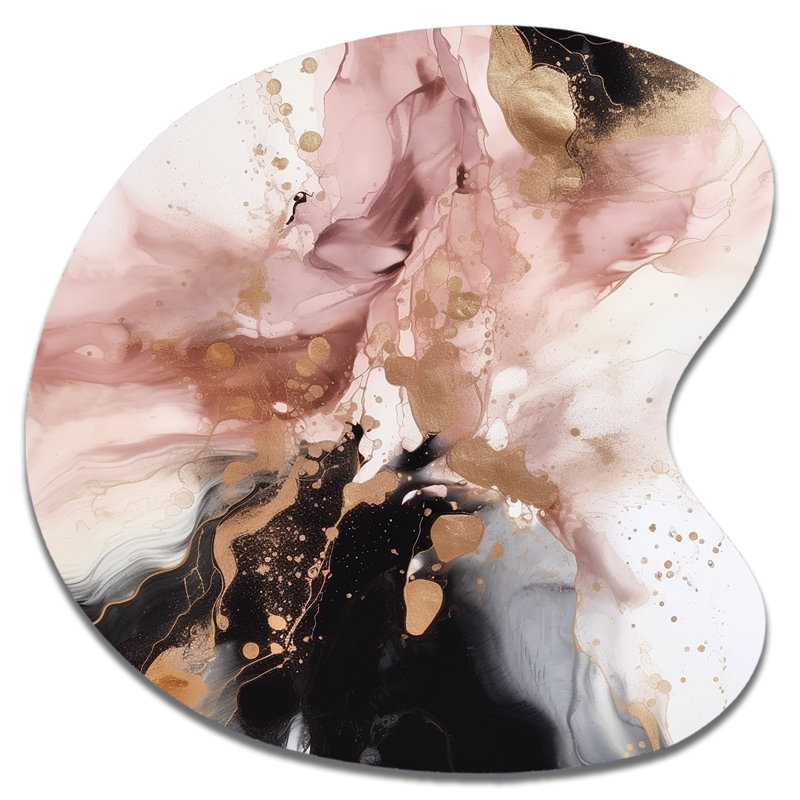 Goodwyn - décoration murale asymétrique en métal en marbre, reproduction d'art moderne de forme unique, H 27 po x l 27 po