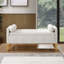 Banc de chambre rembourré Anders avec tissu bouclé et pieds en bois massif