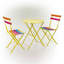 Ensemble bistro 3 pièces avec table pliante et 2 chaises, multicolore-1399073889