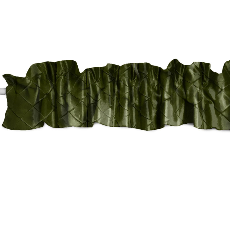 Pintuck Tailored Window Valance, 120"W x 9"L, Olive