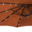 Parasol de marché extérieur à double face avec base 36 lumières à DEL avec couvercle Kirkbride 181 po x 106 po-764249014