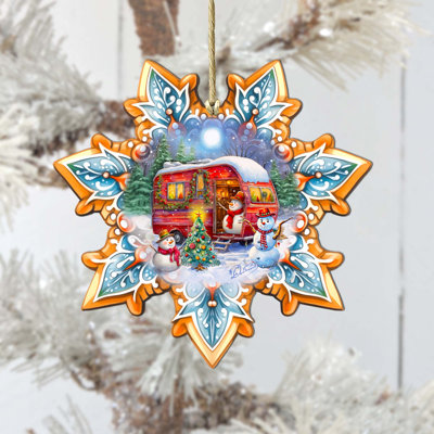 Large Wooden Ornament Christmas Landscape & Nature Decorative Accent