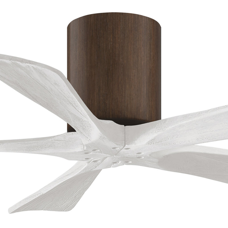 Ventilateur à pales encastré 5 pales Irene, Noyer, Blanc mat, 42"