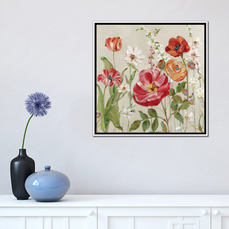 «Garden Menagerie II» par Sally Swatland - reproduction d'art, Pas de tapis, H 18 po x l 18 po x 1,5 po