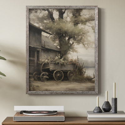 «Vintage Landscape», reproduction encadrée en bois massif