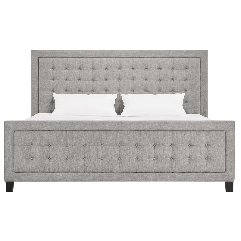 Kaster Upholstered Standard Bed, Queen, Pewter Grey Linen