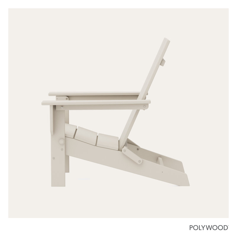 Chaise Adirondack pliante en polyéthylène haute densité 28,7 po, Crème, crème