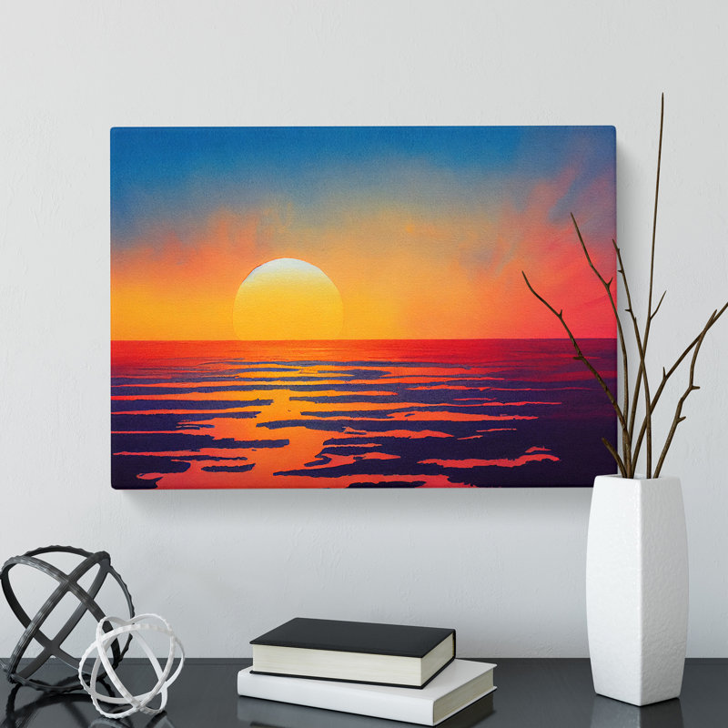 Spirited Sunset Seascape - Wrapped Canvas, 50cm H x 76cm W x 3cm D