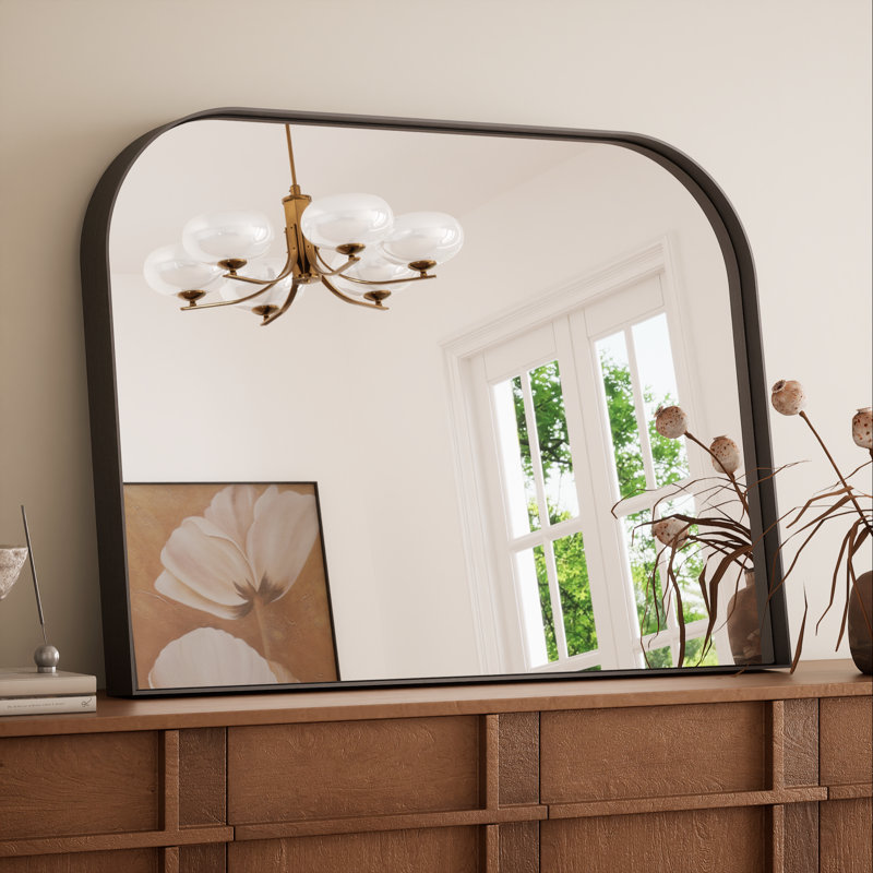Miroir mural Plympton, Noir mat, 36 po x 30 po