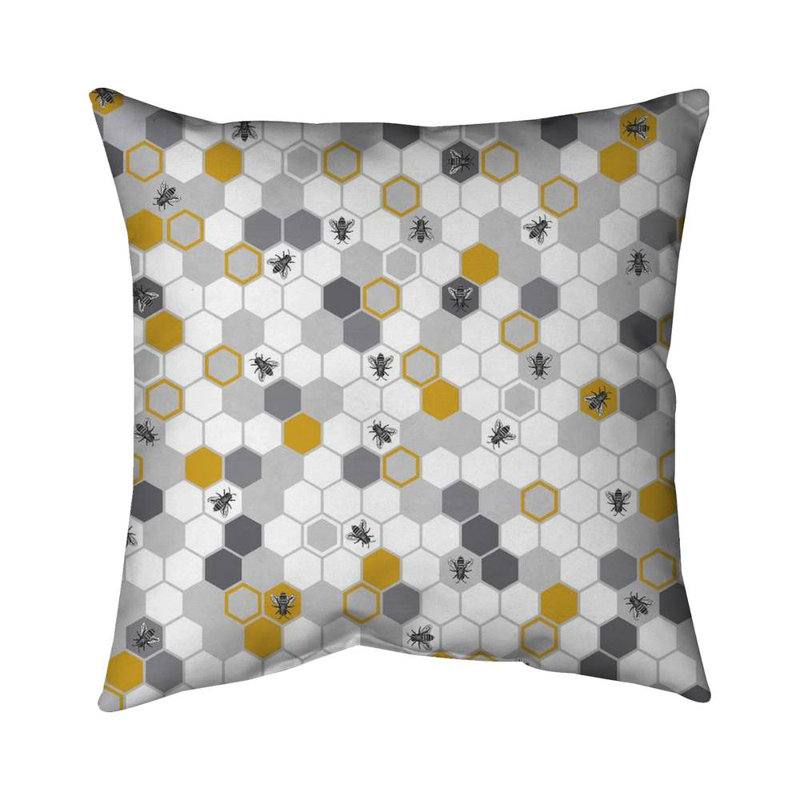 Beehive pattern - 16"x16" Outdoors Throw pillow - Spun poly - Print on demand