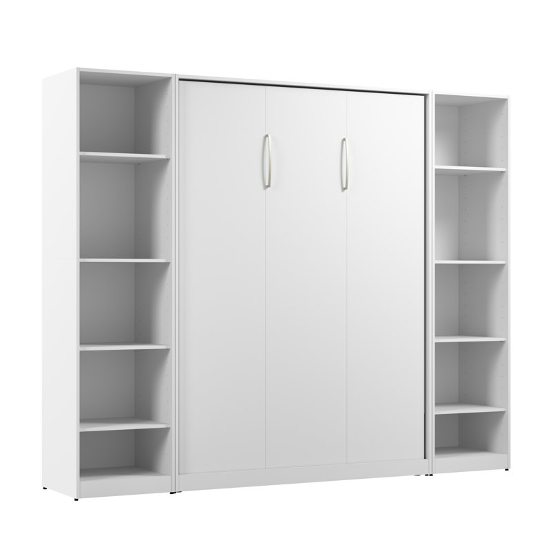 Lit escamotable Oneybrook, Blanc, Double