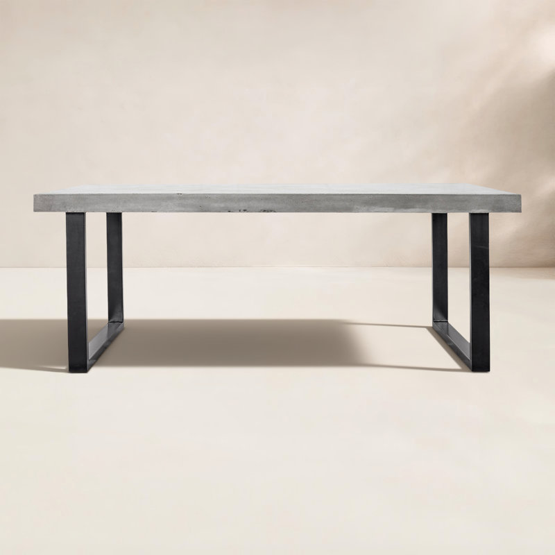 Jedrik Outdoor Dining Table, 30" H x 79" L x 39.5" W, Gray/Black 