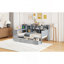 Lit de jour simple en bois avec 3 tiroirs, ports USB et bureau, gris-1404855148
