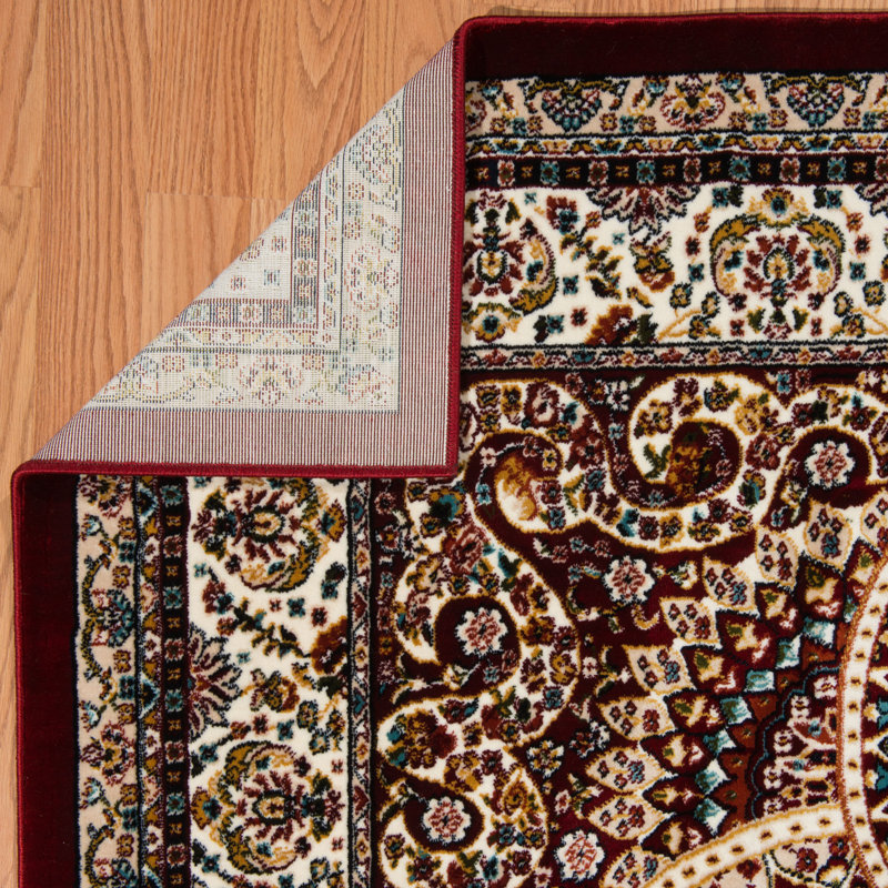 Tapis bleu rouge/beige Ravenstein, 5 pi 3 po x 7 pi 2 po