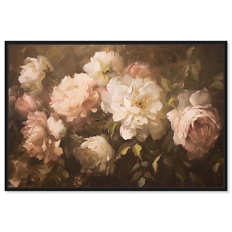 Art Remedy Classic Still Life Canvas, Bright End Flowers, 11" H x 16" W, Black Floater Framed