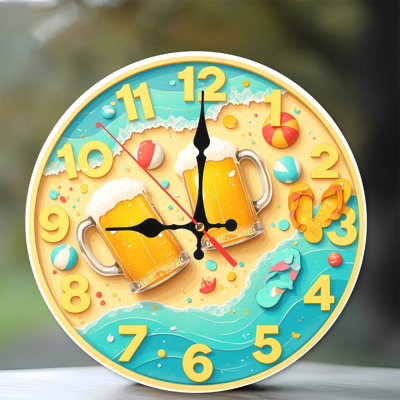 beach clock beer summer design